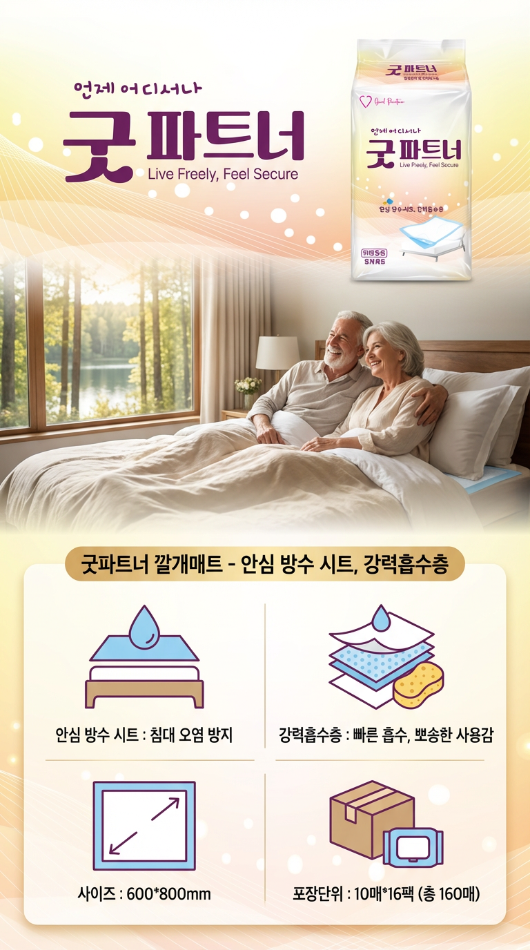 Firefly_참고이미지를 바탕으로 성인용 기저귀 패키지. 상세 페이지 이미지 구성해줘, 디자인 형태는 인포그래픽 형태로 만들어줘, 패키지 이미지는 상단 오른쪽에 위치 969520.png